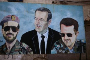 Die Dreifaltigkeit: Bassel, Hafez und Bashar al-Assad {c} qifanabki.com